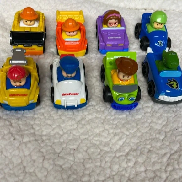 Lot of Fisher Price Vehicles w/ attached characters- 8 Total - Little People - Picture 1 of 8